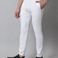 Men's White Solid Streachable Lycra Trackpants