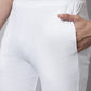 Men's White Solid Streachable Lycra Trackpants