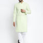 Jompers Men's Dark-Green Embroidered Kurta Payjama Sets ( JOKP 626Dark-Green )