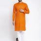Jompers Men's Orange Printed Kurta Payjama Sets ( JOKP 627Orange )