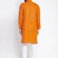 Jompers Men's Orange Printed Kurta Payjama Sets ( JOKP 627Orange )
