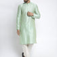 Jompers Men's Green Solid Dupion Silk Kurta Only ( KO 636Green )