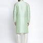 Jompers Men's Green Solid Dupion Silk Kurta Only ( KO 636Green )