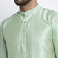 Jompers Men's Green Solid Dupion Silk Kurta Only ( KO 636Green )