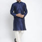 Jompers Men's Navy Solid Dupion Silk Kurta Payjama Set ( JOKP 636Navy )