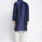 Jompers Men's Navy Solid Dupion Silk Kurta Payjama Set ( JOKP 636Navy )