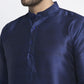 Jompers Men's Navy Solid Dupion Silk Kurta Payjama Set ( JOKP 636Navy )