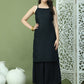 Chic Backless Designer Kurta with Palazzo ( JOKPL 2137B 1577 Black )
