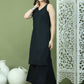 Embroidered Rayon Kurta With Palazzos ( JOKPL 2137B 1579 Black )