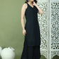 Embroidered Rayon Kurta With Palazzos ( JOKPL 2137B 1579 Black )