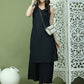 Embroidered Rayon Kurta With Palazzos ( JOKPL 2137B 1579 Black )