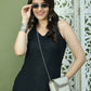 Embroidered Rayon Kurta for Women ( JOK 1579 Black )
