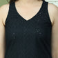 Embroidered Rayon Kurta for Women ( JOK 1579 Black )