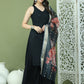 Embroidered Rayon Kurta Palazzos With dupatta ( JOKPL 2137B D66B 1579 Black )
