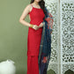 Backless Designer Kurta Palazzo Set with Floral Dupatta ( JOKPL 2137B D66Pe 1577 Maroon )