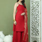 Backless Designer Kurta Palazzo Set with Floral Dupatta ( JOKPL 2137B D66R 1577 Maroon )