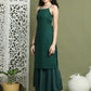 Chic Backless Designer Kurta with Palazzo ( JOKPL 2137G 1577 Green )