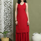 Embroidered Rayon Kurta With Palazzos ( JOKPL 2137M 1579 Maroon )