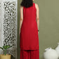 Embroidered Rayon Kurta With Palazzos ( JOKPL 2137M 1579 Maroon )