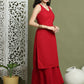 Embroidered Rayon Kurta With Palazzos ( JOKPL 2137M 1579 Maroon )
