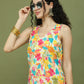 Foil Printed Sleeveless Kurta for Women ( JOK 1576 White )