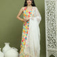 Foil Printed Rayon Kurta Palazzos & Dupatta for Women ( JOKPL 2137Mul D31W 1576 White )