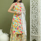 Foil Printed Rayon Kurta Palazzos & Dupatta for Women ( JOKPL 2137Mul D67W 1576 White )