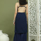 Chic Backless Designer Kurta with Palazzo ( JOKPL 2137N 1577 Navy )