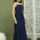 Chic Backless Designer Kurta with Palazzo ( JOKPL 2137N 1577 Navy )