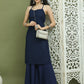 Backless Designer Kurta for Women ( JOK 1577 Navy )