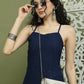 Chic Backless Designer Kurta with Palazzo ( JOKPL 2137N 1577 Navy )
