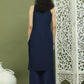 Embroidered Rayon Kurta With Palazzos ( JOKPL 2137N 1579 Navy )