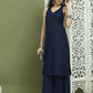 Embroidered Rayon Kurta With Palazzos ( JOKPL 2137N 1579 Navy )