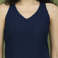 Embroidered Rayon Kurta for Women ( JOK 1579 Navy )