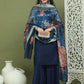 Backless Designer Kurta Palazzo Set with Floral Dupatta ( JOKPL 2137N D66N 1577 Navy )