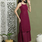 Chic Backless Designer Kurta with Palazzo ( JOKPL 2137PR 1577 Purple )