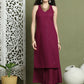 Embroidered Rayon Kurta With Palazzos ( JOKPL 2137P 1579 Purple )