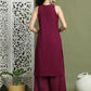Embroidered Rayon Kurta With Palazzos ( JOKPL 2137P 1579 Purple )