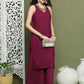 Embroidered Rayon Kurta With Palazzos ( JOKPL 2137P 1579 Purple )