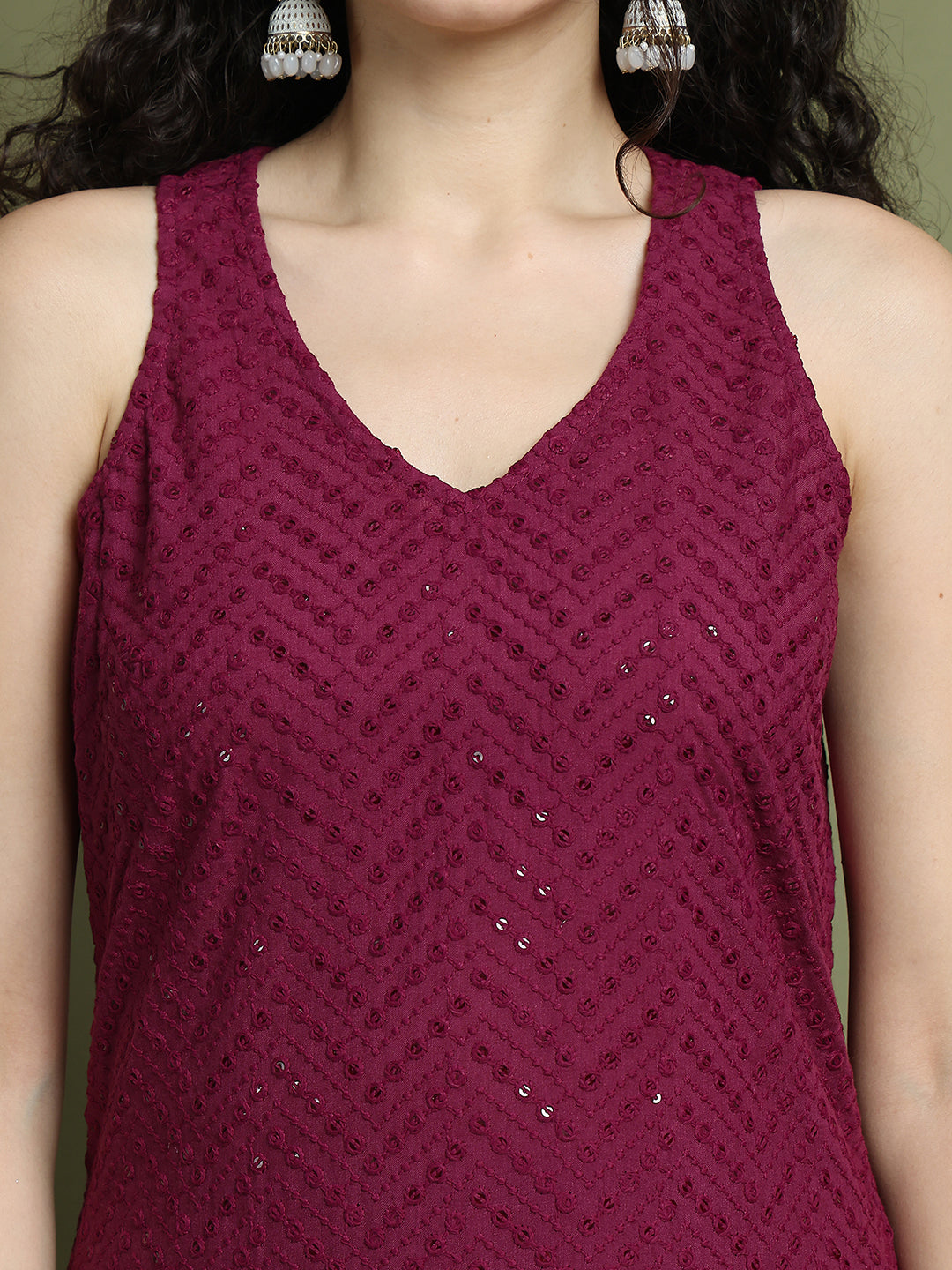 Embroidered Rayon Kurta With Palazzos ( JOKPL 2137P 1579 Purple )