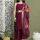 Backless Designer Kurta Palazzo Set with Floral Dupatta ( JOKPL 2137P D66P 1577 Purple )