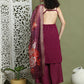 Backless Designer Kurta Palazzo Set with Floral Dupatta ( JOKPL 2137P D66P 1577 Purple )