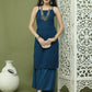 Chic Backless Designer Kurta with Palazzo ( JOKPL 2137Pe 1577 Peacock )