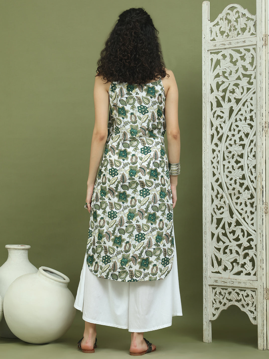 Foil Printed Rayon Kurta With Palazzos ( JOKPL 2137W 1573 Green )