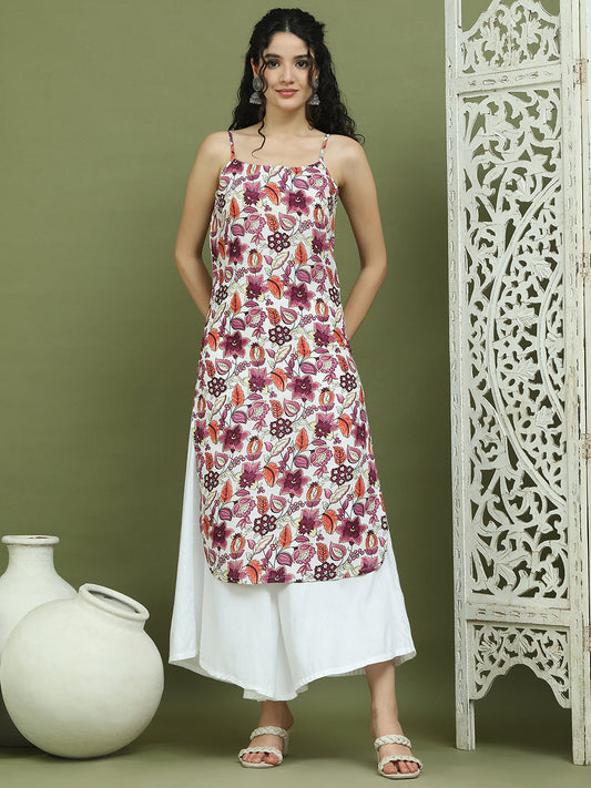 Foil Printed Rayon Kurta With Palazzos ( JOKPL 2137W 1573 Purple )