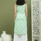 Women's Floral Printed Rayon Kurta ( JOK 1578 Green )