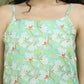 Women's Floral Printed Rayon Kurta ( JOK 1578 Green )