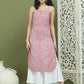 Women's Floral Printed Rayon Kurta ( JOK 1578 Pink )