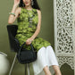 Printed Rayon Kurta for Women ( JOK 1580 Olive )