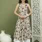 Foil Printed flared kurta pallazos set ( JOKPL 2137W 1581 Brown )